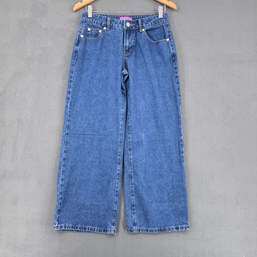Edikted Wide Leg Jeans Womens Small Blue Baggy Streetwear Y2K High Rise Skate